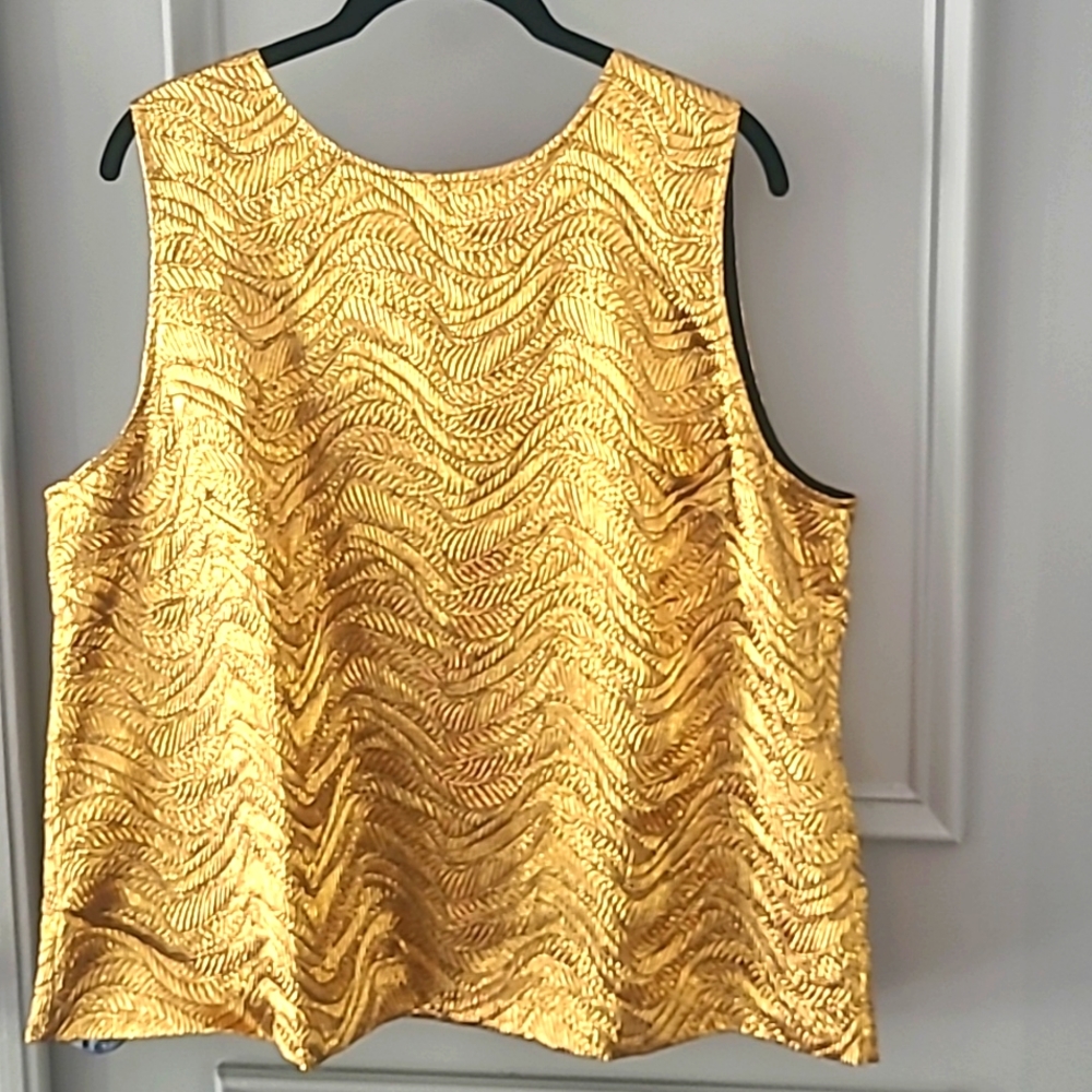 JCrew collection gold mattalic sleeveless top.